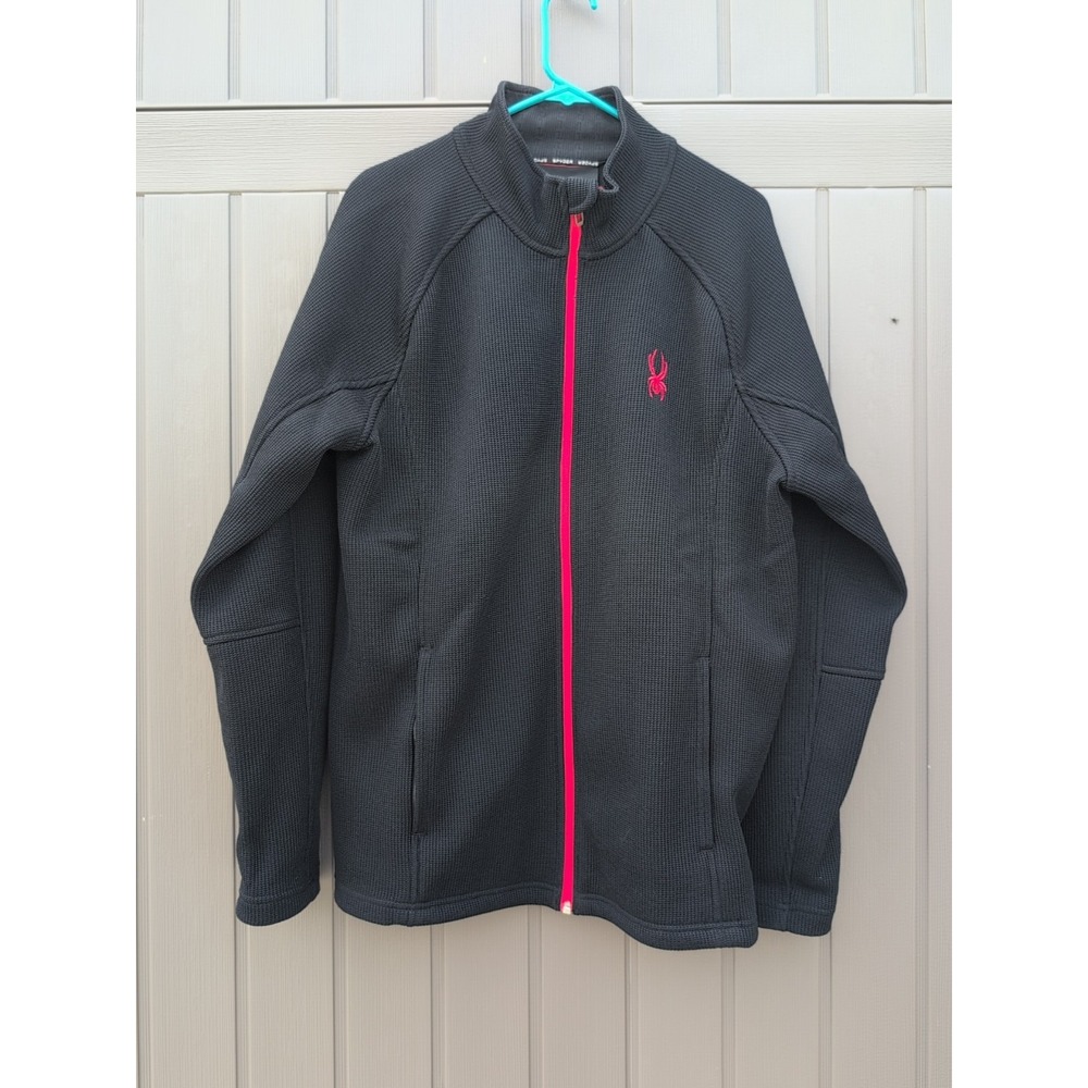 Spyder Black Red Full Zip Jacket Size XL Mens‎